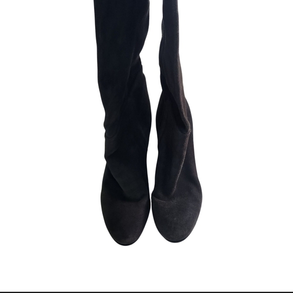 Sam Edelman Caprise Gray Suede Pull On Heeled Knee High Boots Size 8.5M - Picture 6 of 13